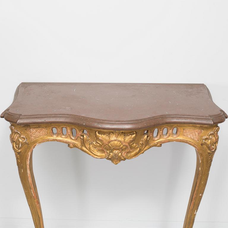 A rococo style console table,