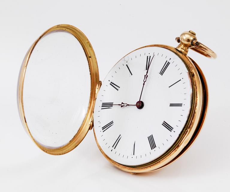FICKUR, 18K guld, omkring år 1900.