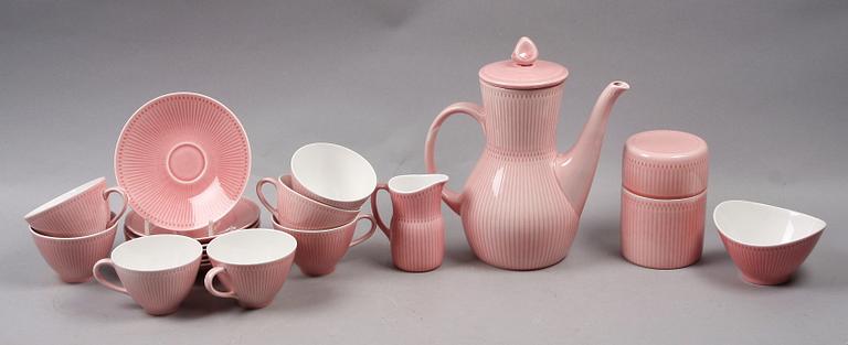 KAFFESERVIS, 11 delar, porslin, "Rosmarin", Herta Bengtsson, Rörstrand. 1950/60-tal.