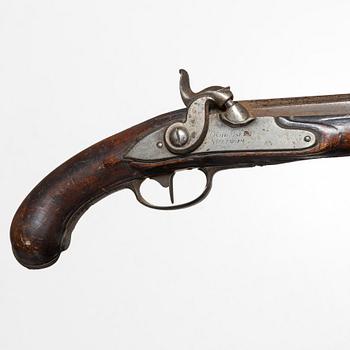 A apir of percussion pistols, signed David Bars, Stockholm (1686-1759),