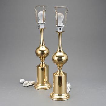 BORDSLAMPOR, ett par, 1900-talets andra hälft.