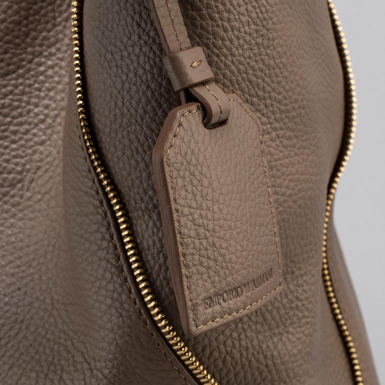 EMPORIO ARMANI, A LETAHER HOBO CALFSKIN BAG.