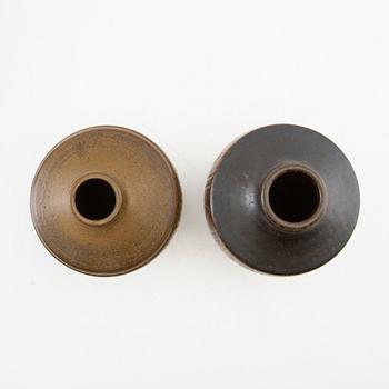 Arthur Andersson vases, 8 pieces, Wallåkra, mid-20th century stoneware.