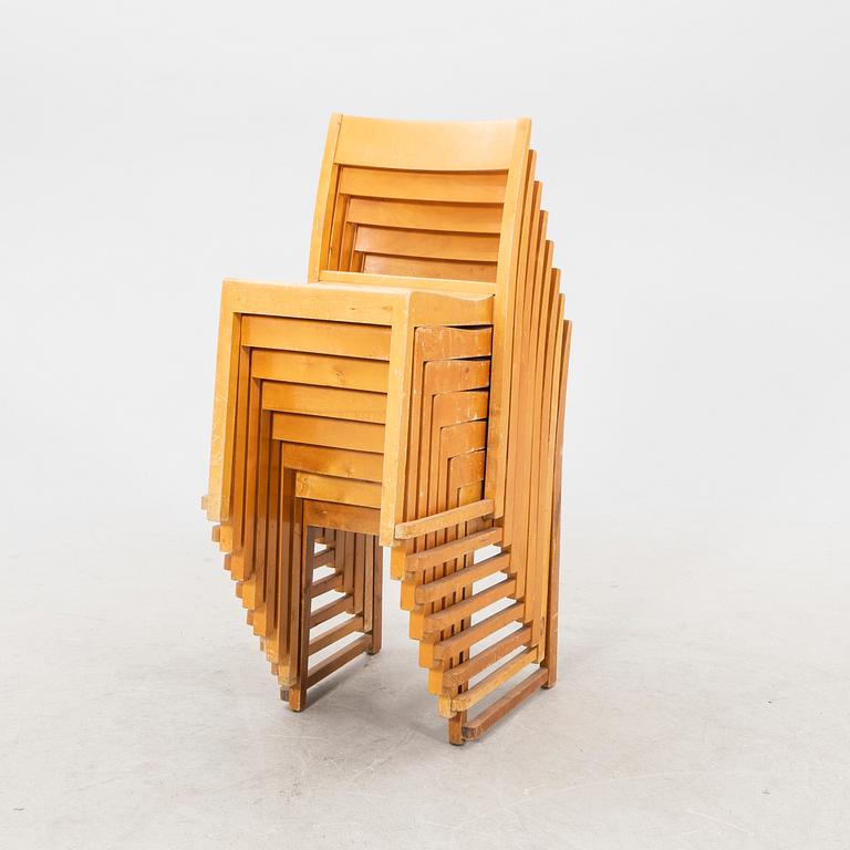 Sven Markelius, chairs, 8 pieces, "Orkesterstolen", mid/second half of the 20th century.