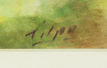 Fruls Tilpo, akryl på sammetsduk, signerad.