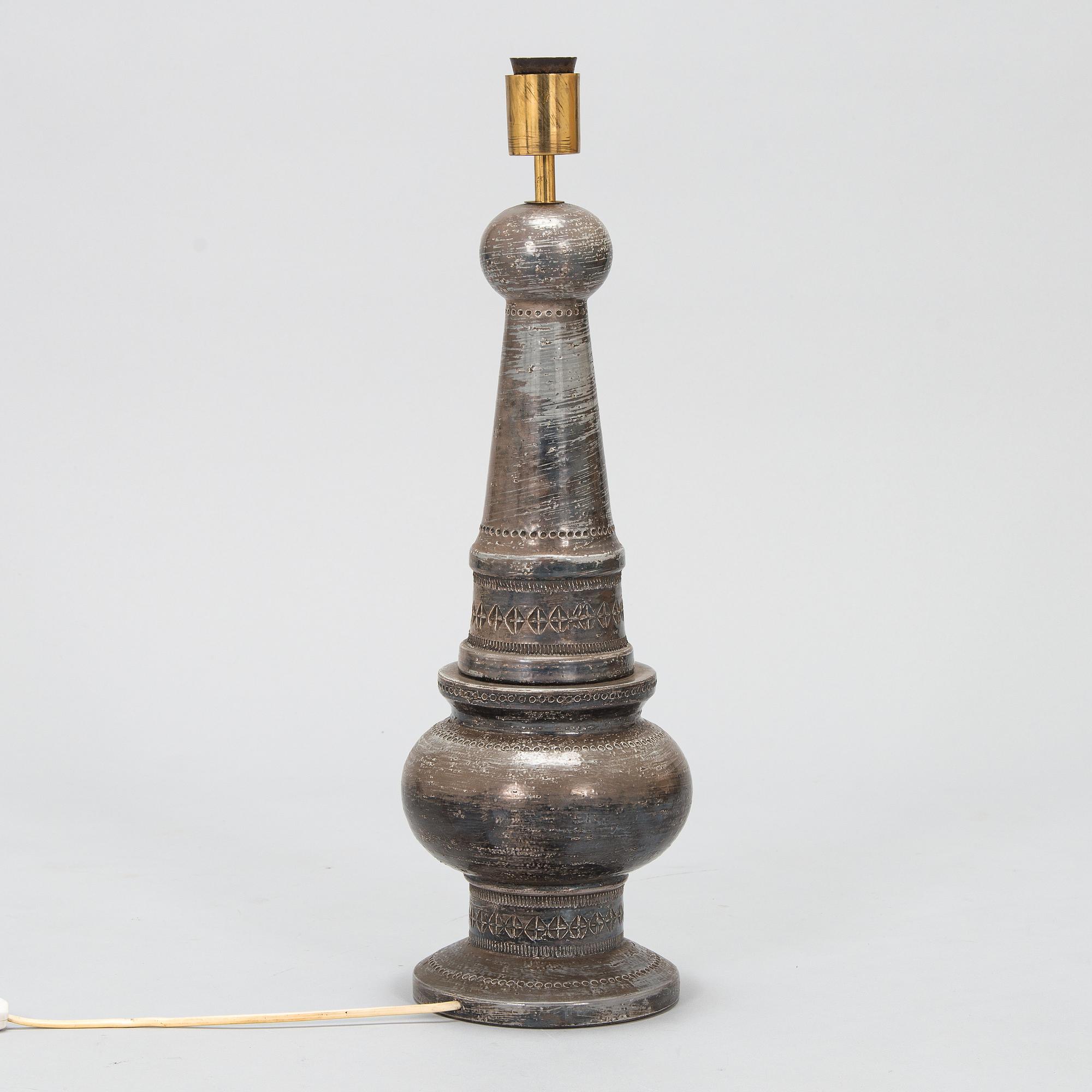 Aldo Londi, a mid-20th-century ceramic floor lamp /table lamp for Bitossi, Italy.