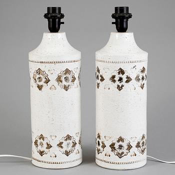 BORDSLAMPA, ett par, Bitossi, Italien, saluförda av Bergboms. 1960-tal.