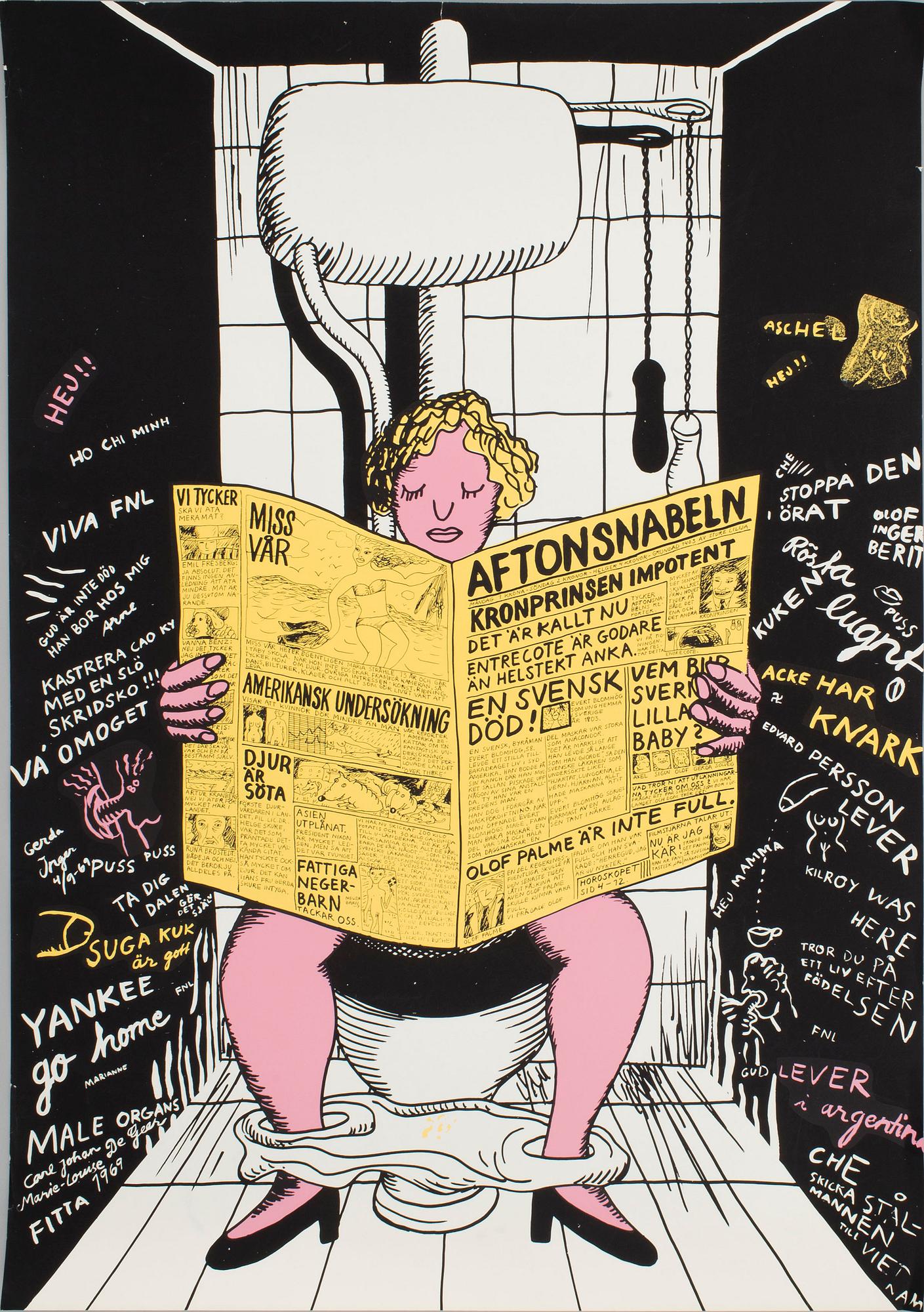 CARL JOHAN DE GEER, MARIE-LOUISE EKMAN, offset poster, 1969.