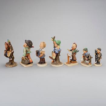FIGURER, 7 st, porslin, Hummel, Goebel, 1900-talets andra hälft.