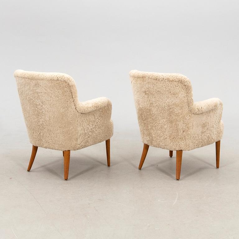 Armchairs, a pair from the 1940s.