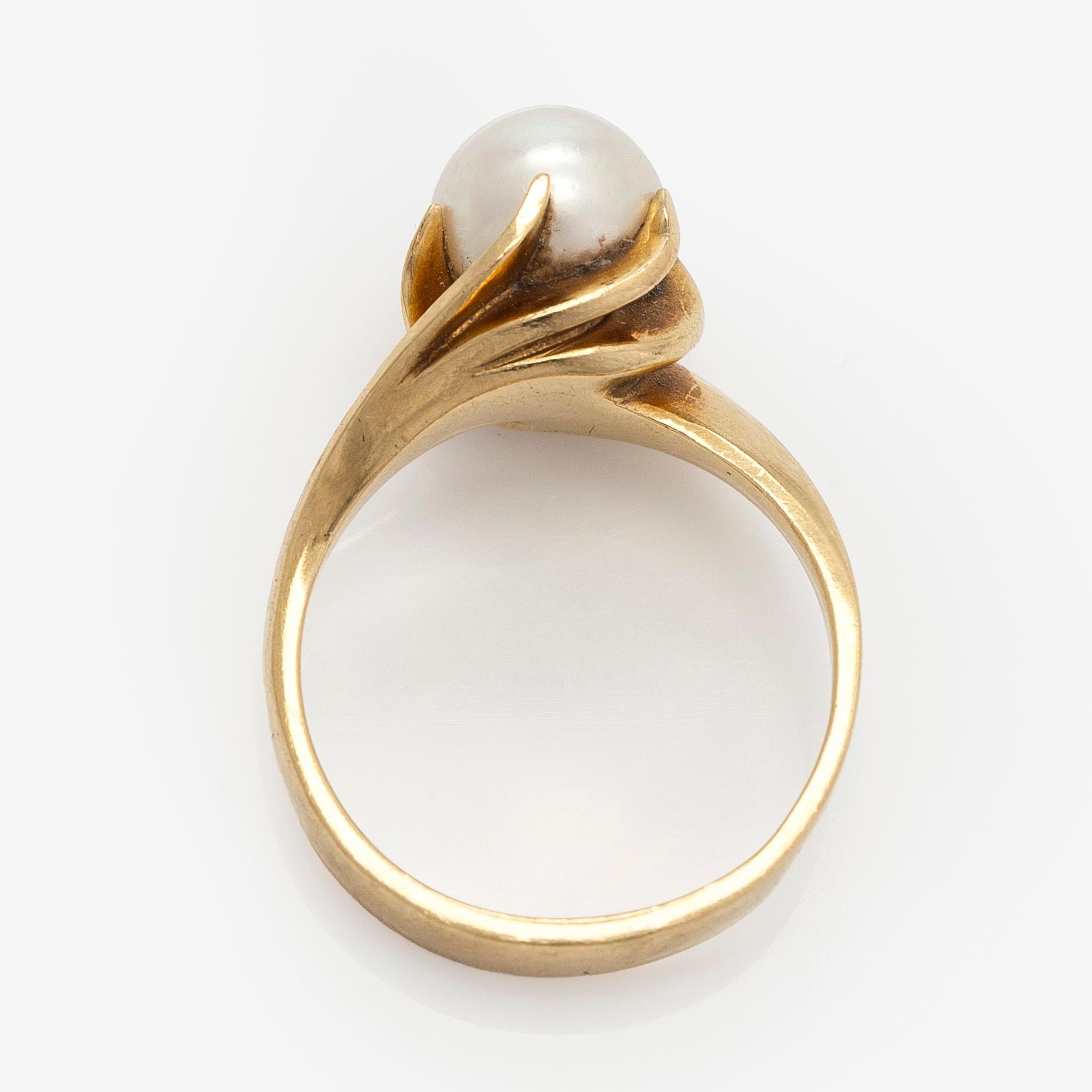 Ring, cultured pearl, 14K gold.