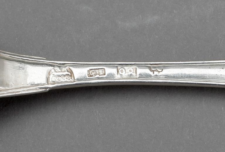 SKEDAR, 21 st, silver, bl a E. Forrsman, 1875, tot vikt 628 gram.