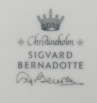 SIGVARD BERNADOTTE, 43 piece, porcelain tableware, "Christineholm"/"Marianne Royal Blue" Millenium 2000.