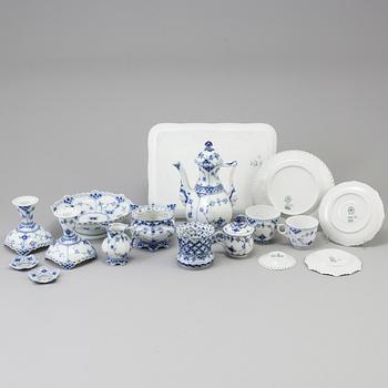 A 67 piece 'Musselmalet' porcelain coffee service from Royal Copenhagen, Denmark.