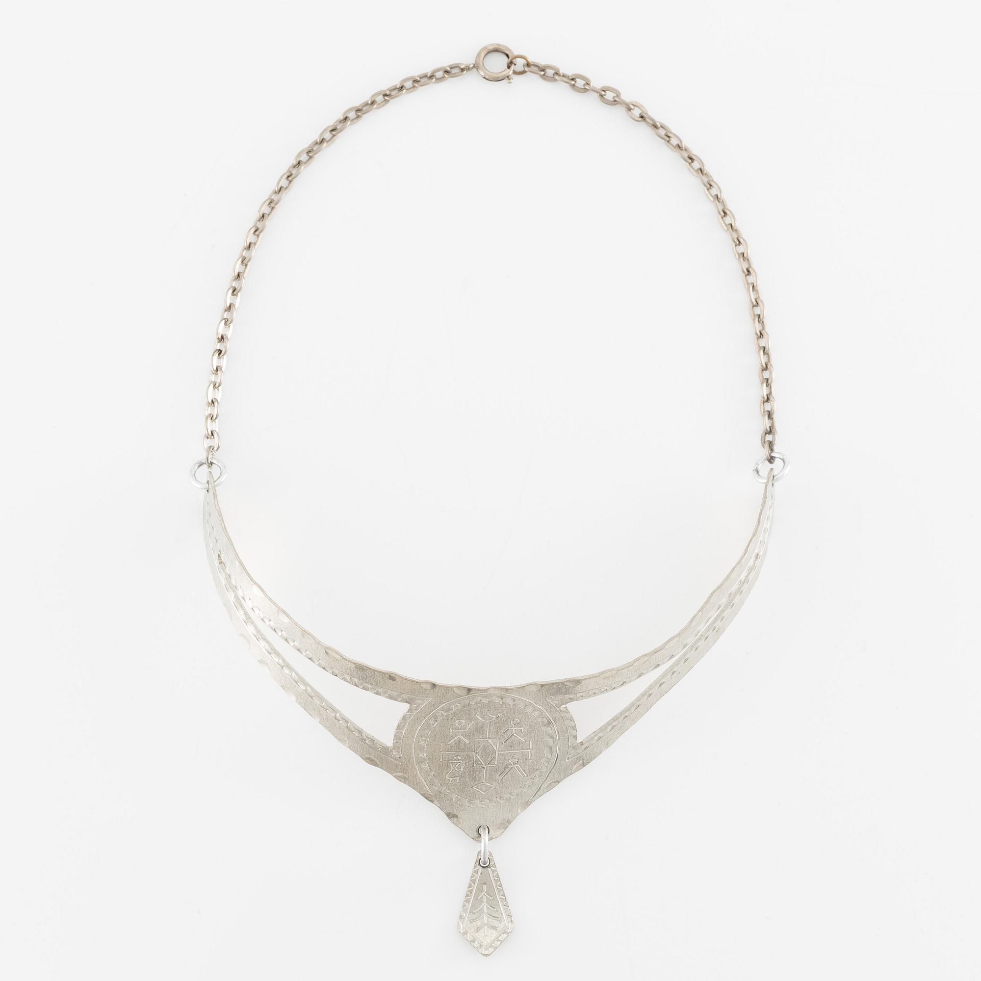 Necklace, pewter, Sweden.