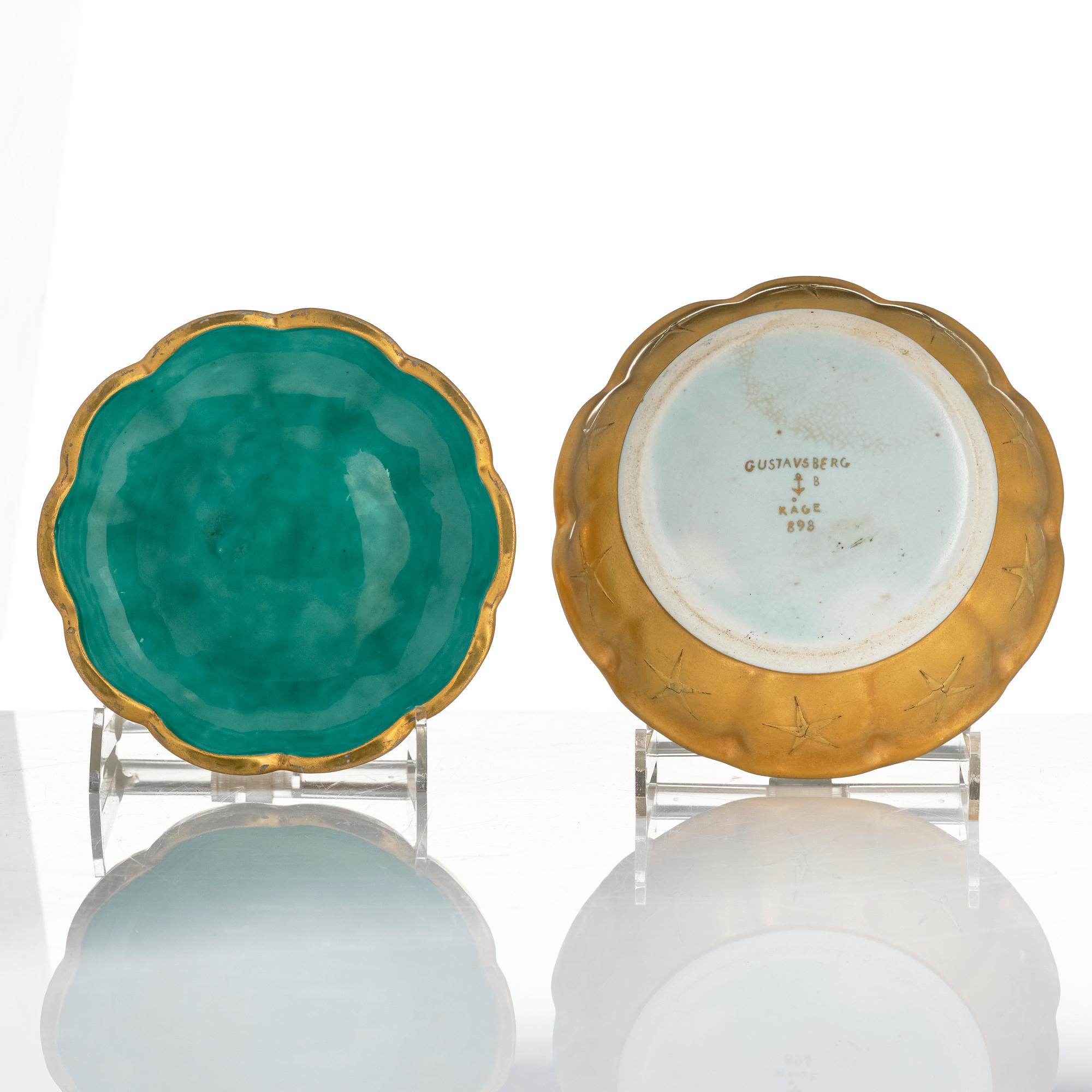 Wilhelm Kåge, Ask and bowls, 2 pcs, Gustavsberg 1927, 1929 and 1932.