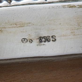 CIGARRSKRIN, 830 silver, importstämplar. Total vikt inkl. inredning 1192 gram.