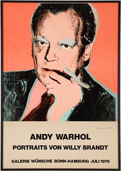 Andy Warhol, efter, affisch, 1976. Signerad av Willy Brandt.