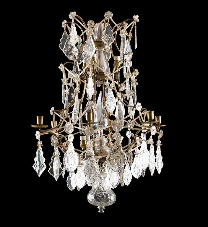 A Rococo six-light chandelier.