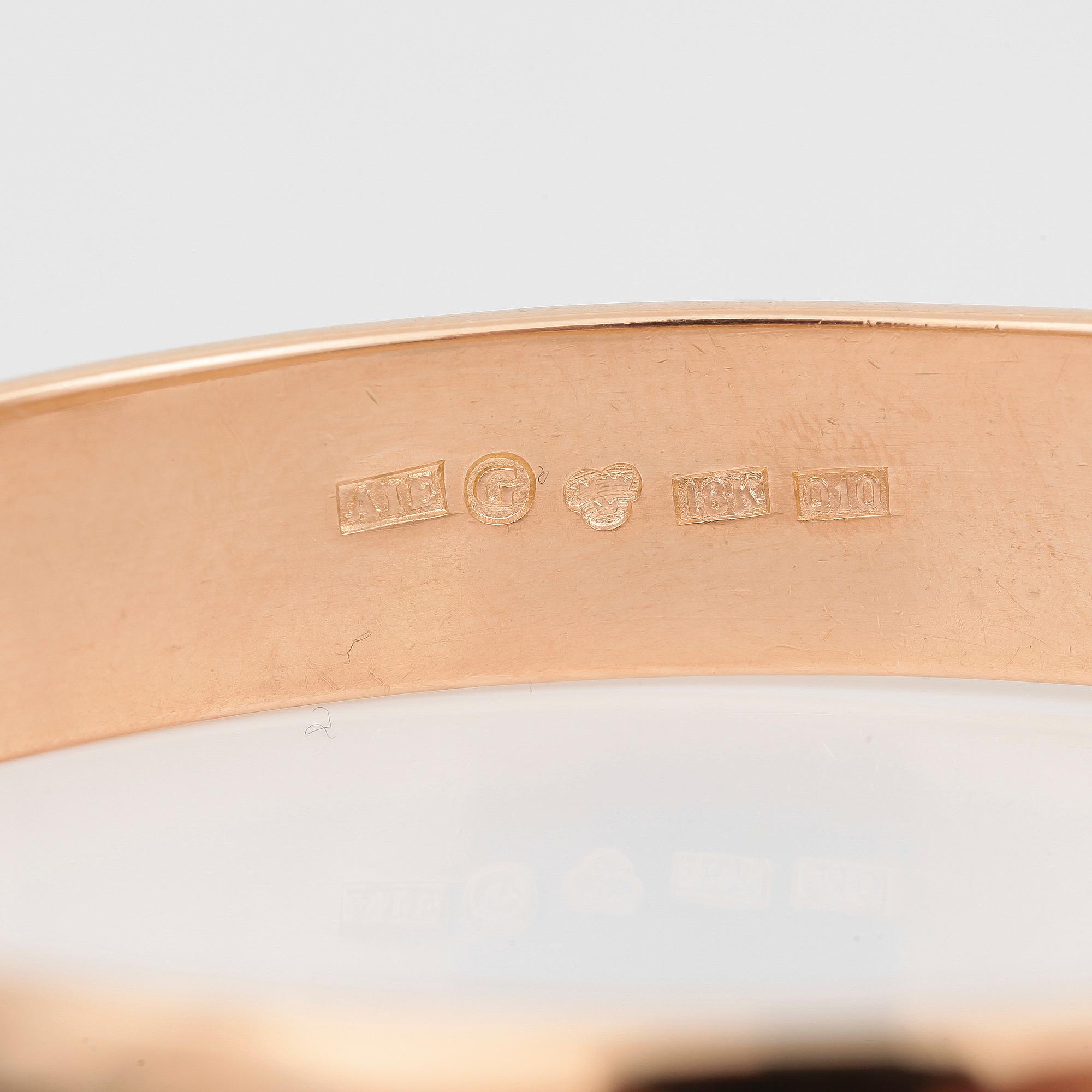 ARMRING, 18k guld, AIG, Gävle, 1990. Vikt 61 g.