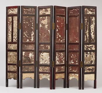 A six fold screen, Qing dynasty, 19th Century.