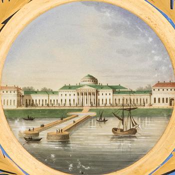 Tallrikar, 3 st, porslin, Kejserliga porslinsfabriken, Nikolai I:s tid 1825-1855.