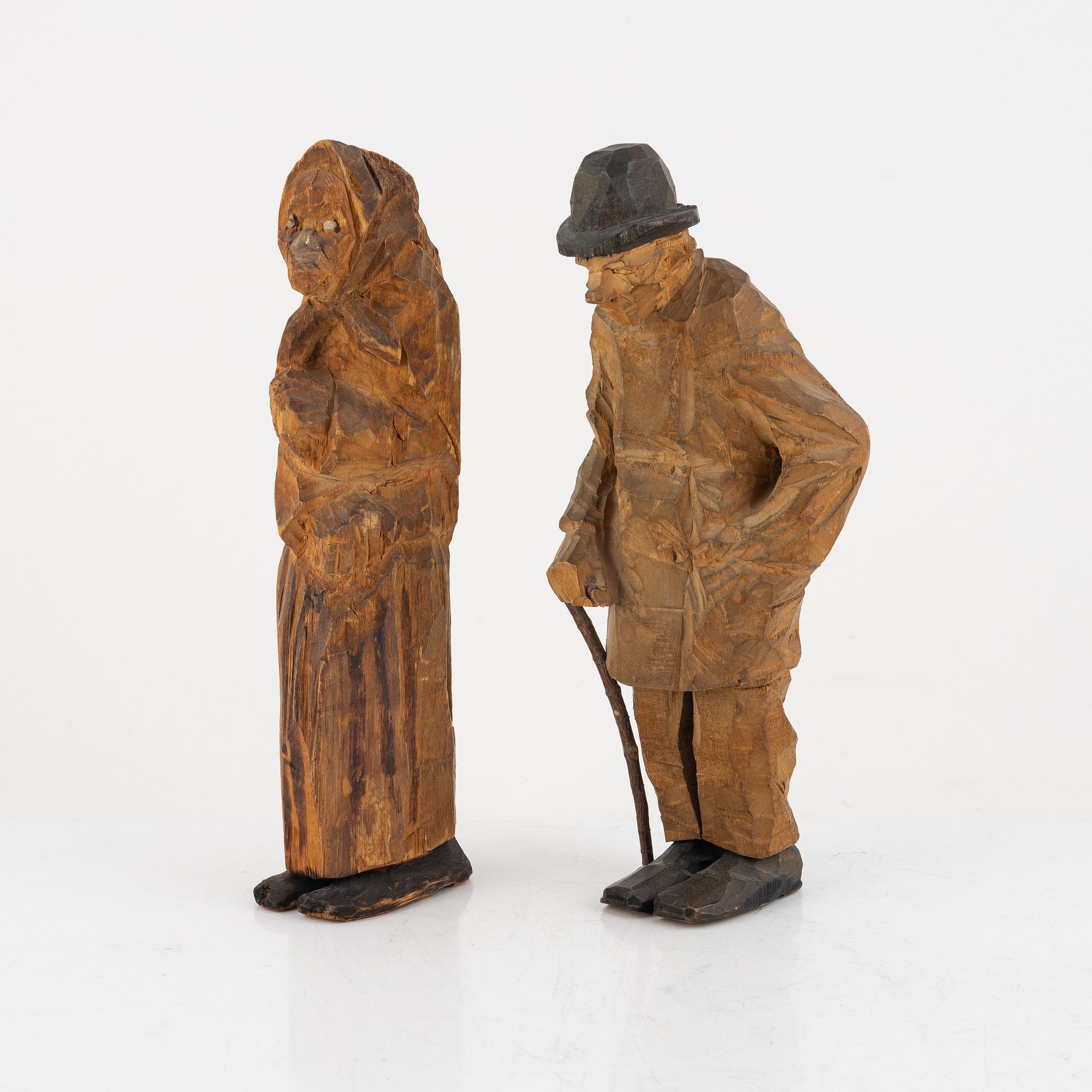 Axel Petersson Döderhultarn, Gubbe och gumma, möjligen ur "Auktion".