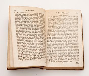 KOKBOK, "Hjelpreda i hushållningen för unga fruentimer" av C. Warg, 12:e uppl, Stockholm 1809.