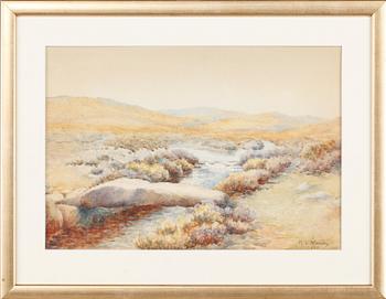 OKÄNDA KONSTNÄRER, 2 st, akvareller, signerade F Macinnon samt M E Warden, daterade 1916 respektive 1923.