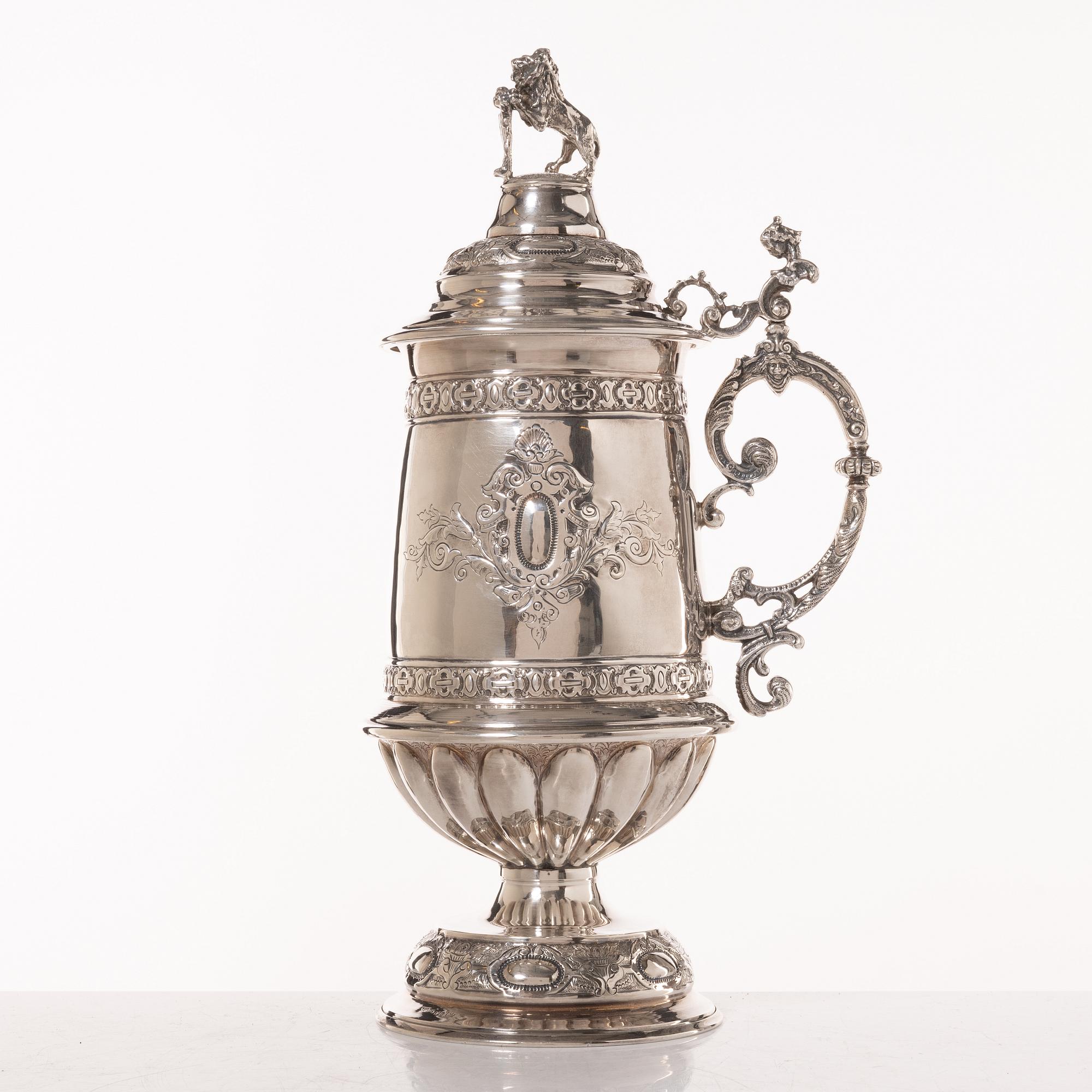 Praktkanna, sterlingsilver, nyrenässansstil, Lale Silverware & Co Ltd, Istanbul, Turkiet, 1900-tal.