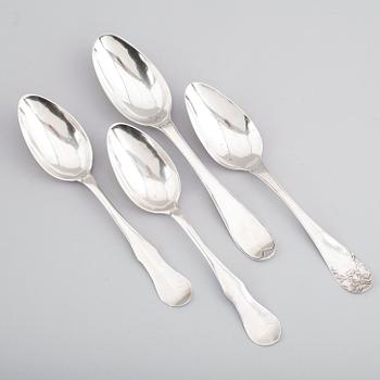 MATSKEDAR, 4 st, silver, svenska stämplar, 1700/1800-tal. Vikt ca 176 gram.