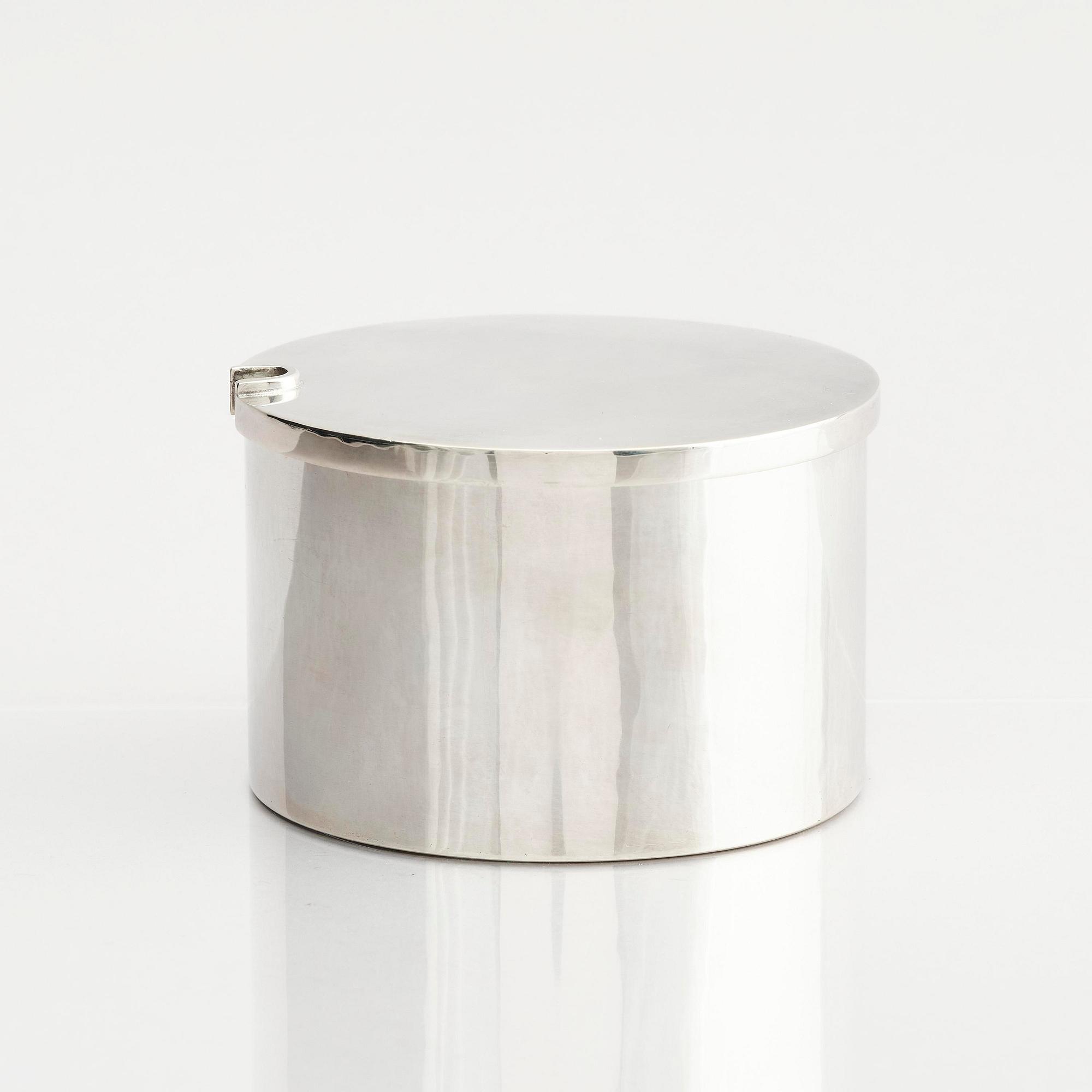 Sigurd Persson, a sterling silver marmalade jar with lid, Stockholm, Sweden 1959.