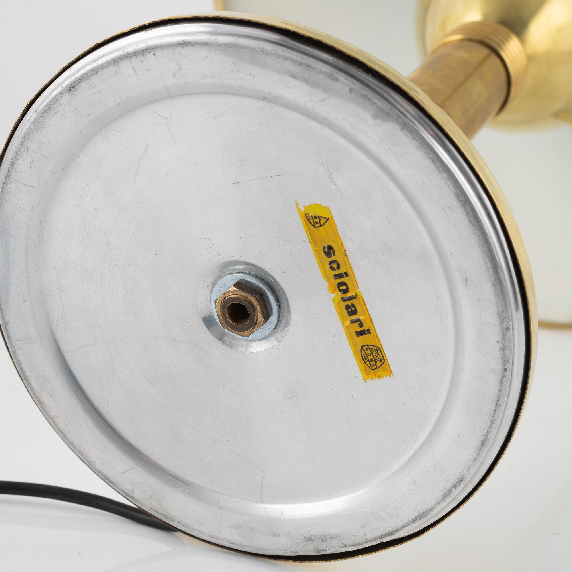 Gaetano Sciolari, a brass table lamp, Italy, second half of the 20th Century.