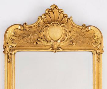 Mirror and console table, Rococo-style, 20th century.