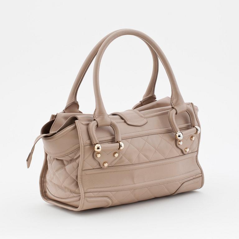 BURBERRY, a beige leather shoulder bag.