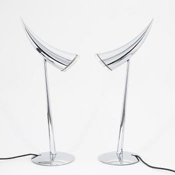 Philippe Starck, a pair of 'Ara' table lamps from Flos, Italy.