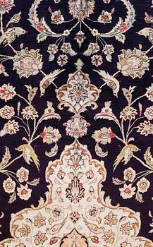 A CARPET, Figural silk Qum, signerad, 300 x 196 cm.