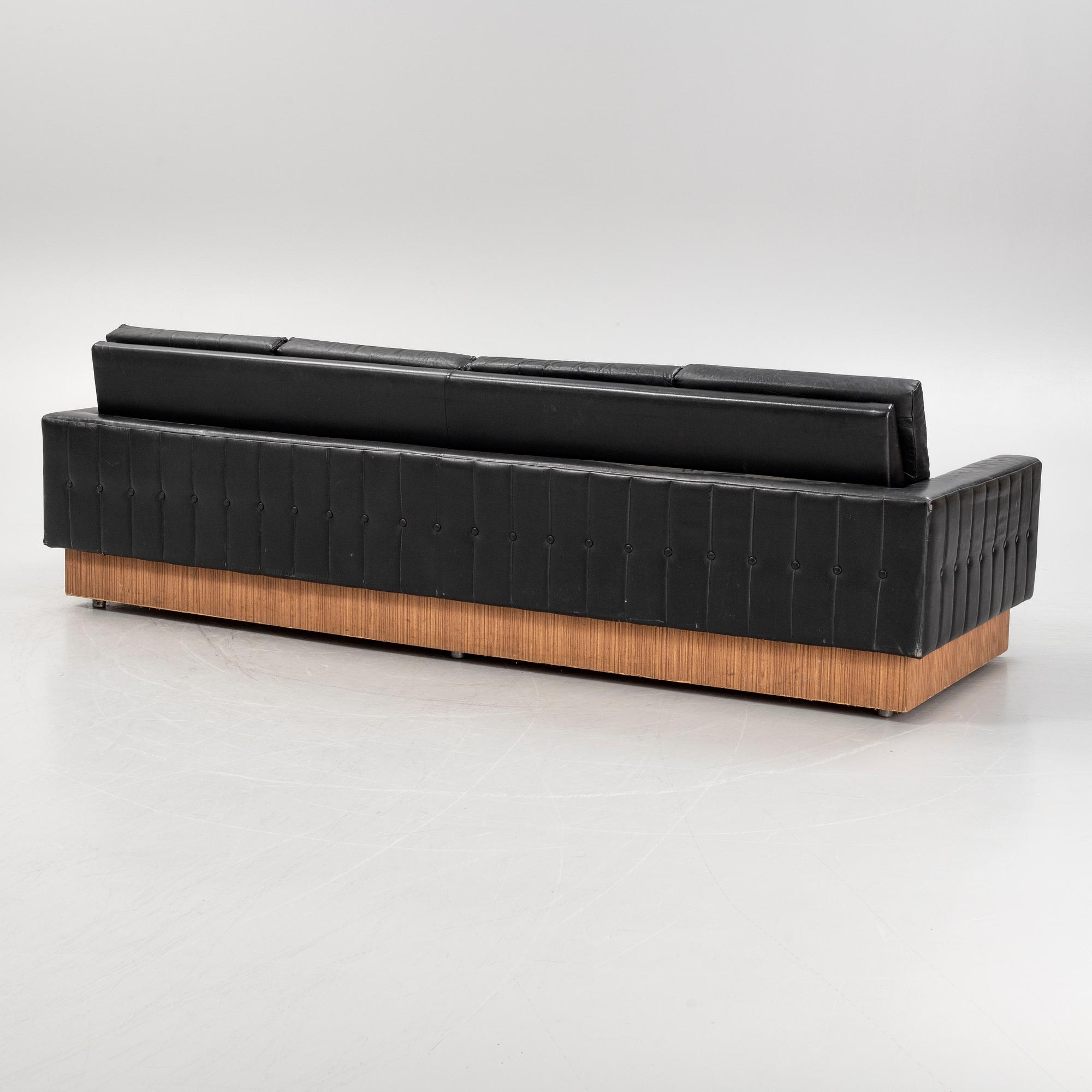 A 1970's leather sofa.