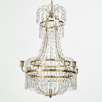 A late Gustavian early 19th Century five-light chandelier.