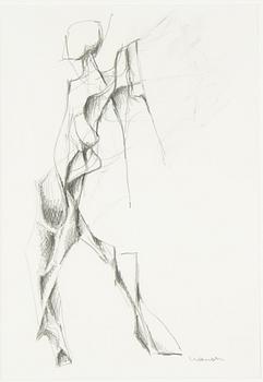 Peter Mandl, a pencil drawing, signed.