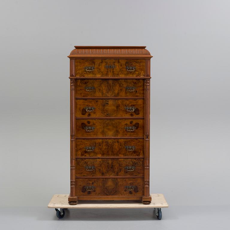 A late 19th century chest of seven drawers.