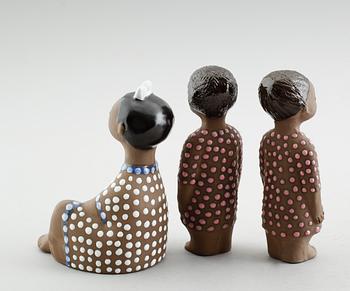 FIGURER, 3 st, lergods, Mari Simmulson, Upsala Ekeby.
