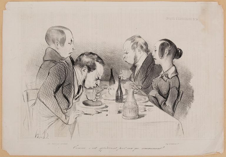 HONORÉ DAUMIER, among others,  lithographs, 9, stamped signature.