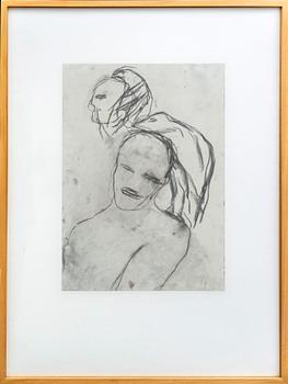 Paco Knöller, coal/pigment on paper signed and dated 86.