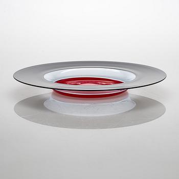 Timo Sarpaneva, a glass plate signed Venini 91 Sarpaneva.