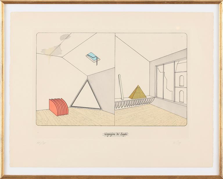 LUCIO DEL PEZZO, 2 st, kolorerade etsningar, signerade och numrerade XVI/XX.