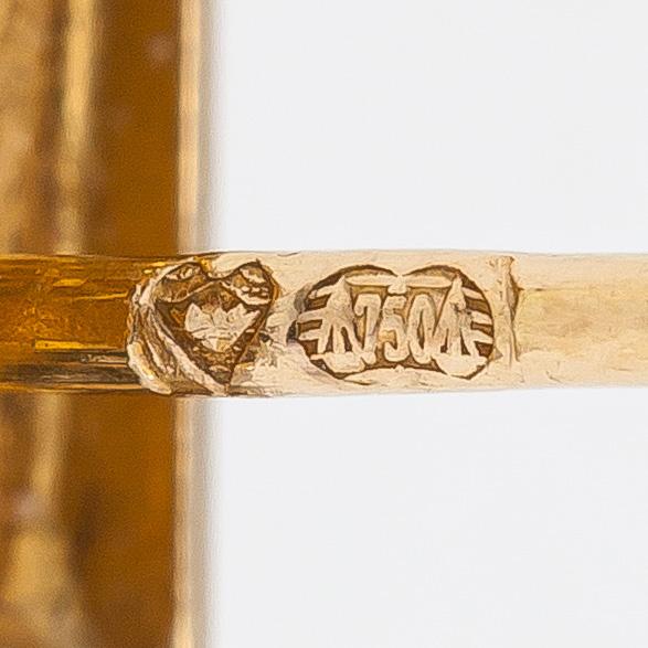 Björn Weckström, örhängen, ett par, "Mini Ciria", 18K guld med diamanter ca 0.12 ct totalt. Lapponia.