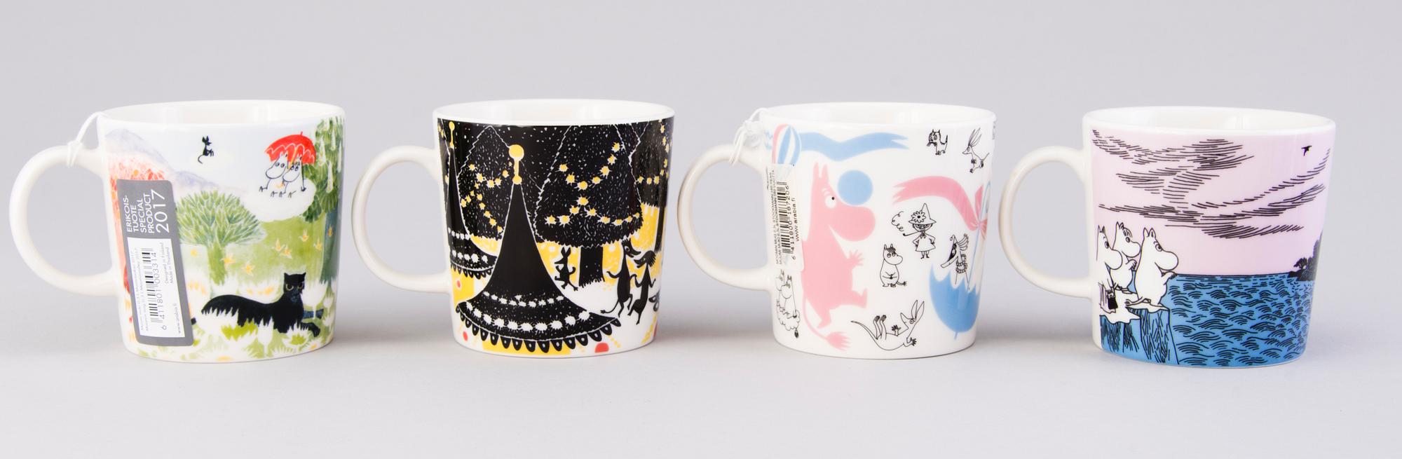 MUMINMUGGAR, 8 st, porslin, "Specialmuggar" Moomin Characters, Arabia 2010-2017.