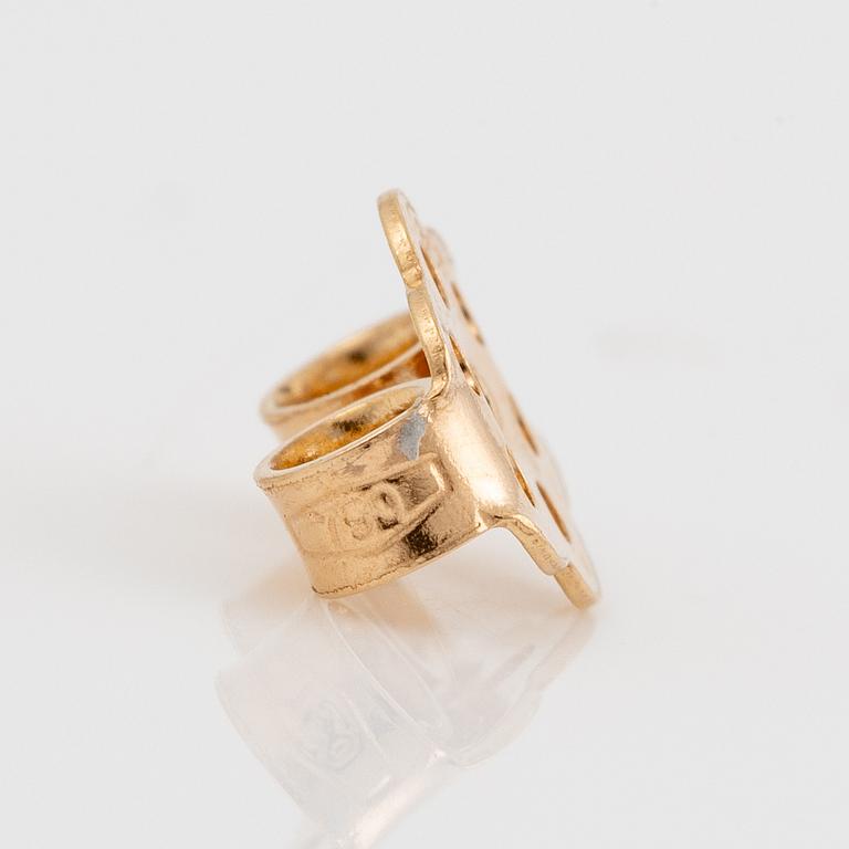 Örhängen 18K guld med morganiter och små briljantslipade diamanter.