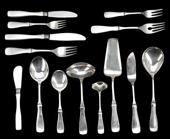 BESTICKSUPPSÄTTNING, silver, 105 delar, "Uppsala", MGAB. 1960-tal.